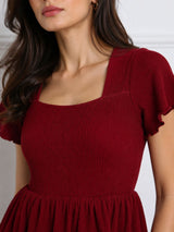 Women Square Neck Short Sleeve Top