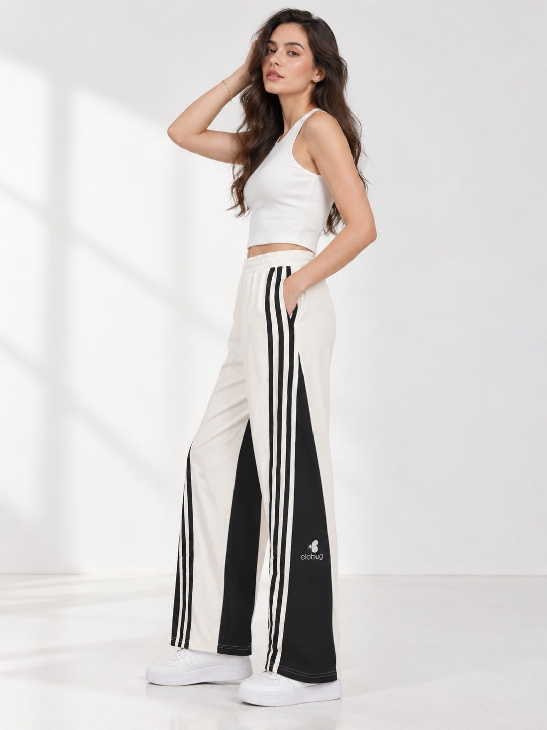 Clobug Women Cotton Blend Full Length Trackpant