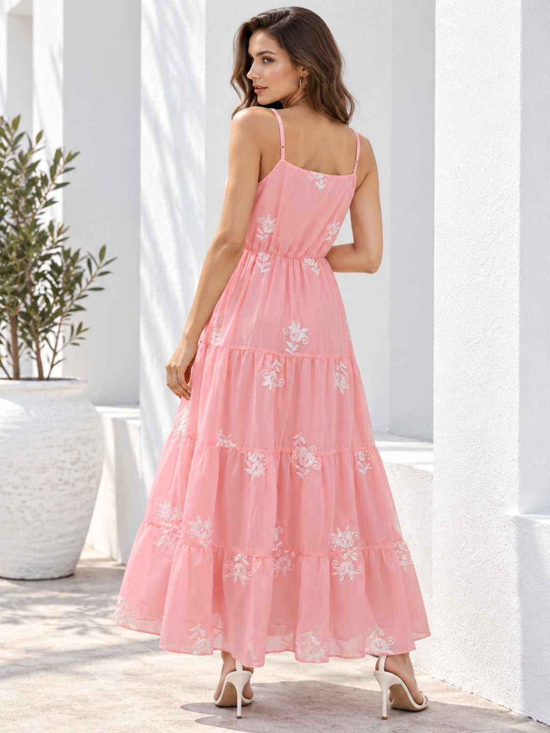 Clobug Floral Summer Flowy Maxi Dress