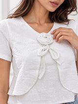 Clobug Half Sleeve Textured Top