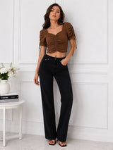 Women Brown Crop Top