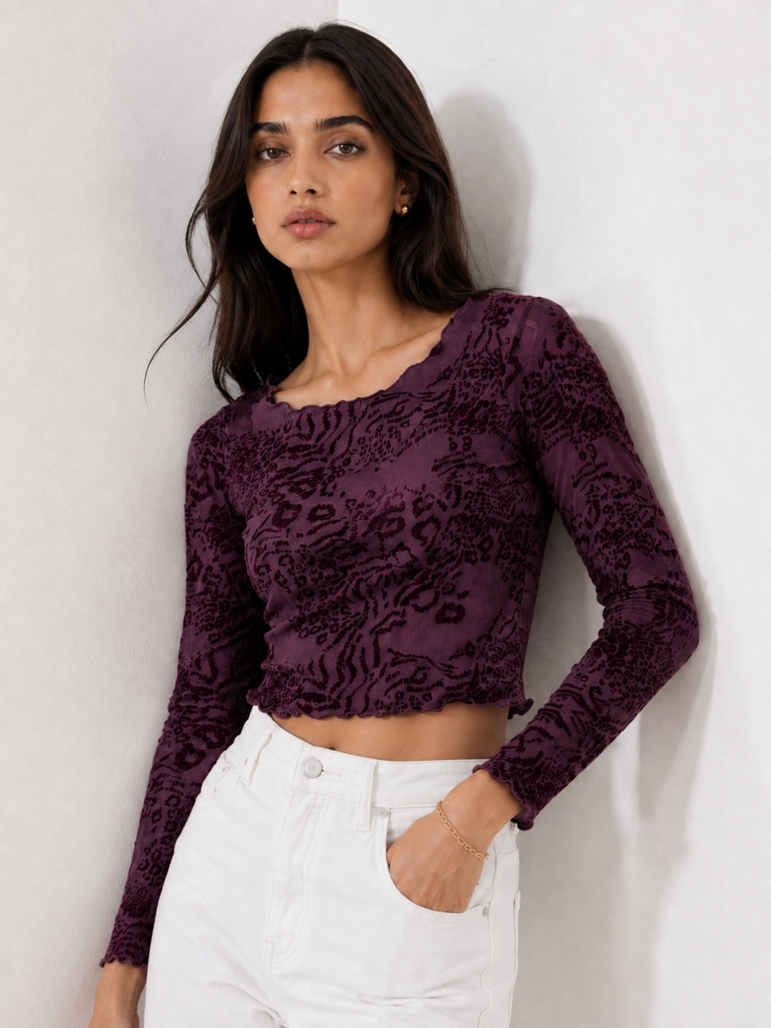 Clobug Women Cotton Blend Floral Print Top