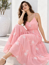 Clobug Floral Summer Flowy Maxi Dress