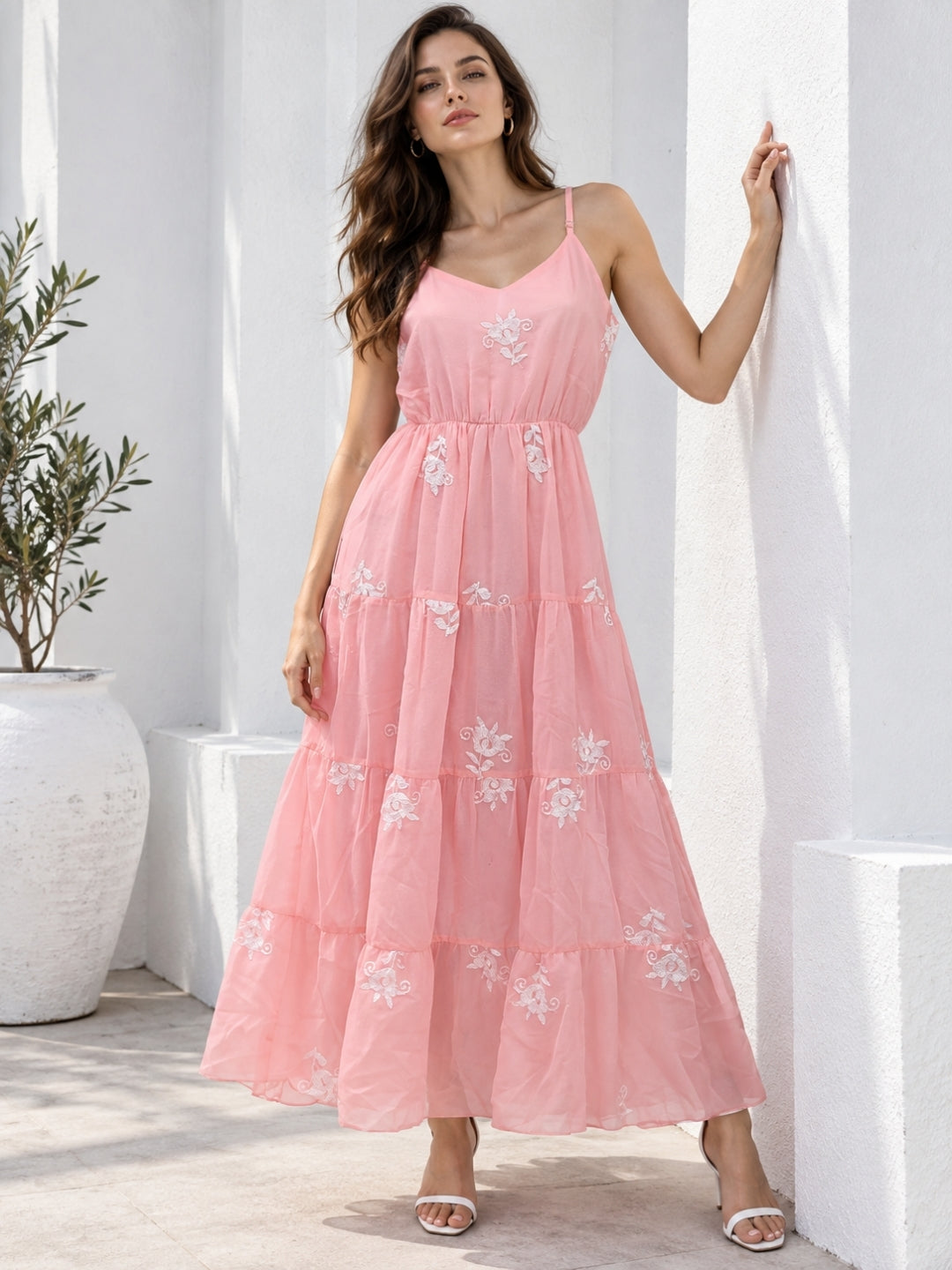 Clobug Floral Summer Flowy Maxi Dress