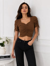 Women Brown Crop Top