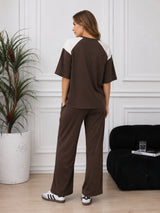 Clobug Women White & Brown Co-ord Set