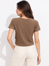 Clobug Half Sleeve Textured Top