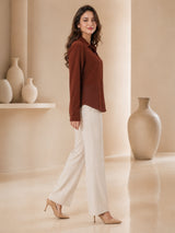 Clobug Casual  Textured Brown  Shirt With Full Sleeve