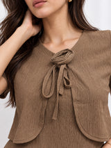 Clobug Half Sleeve Textured Top