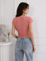 Women Cowl Neck Printed Crop Top