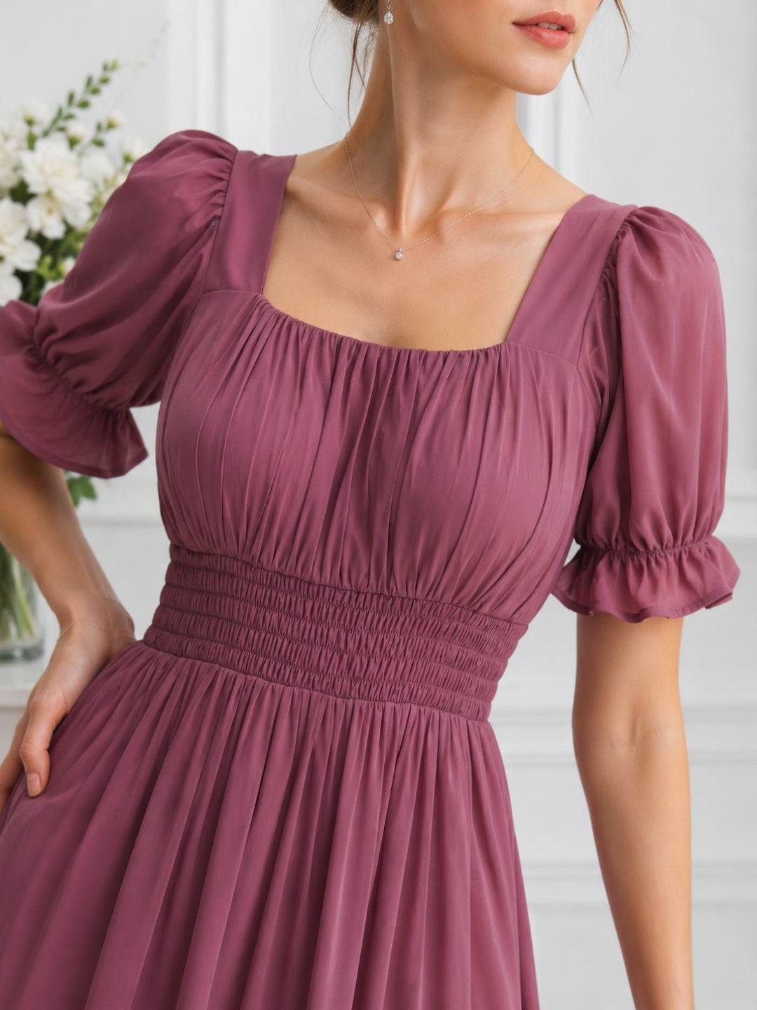 Women’s Cotton Bled Pink Flare Maxi Dress