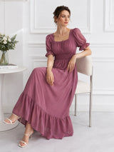 Women’s Cotton Bled Pink Flare Maxi Dress