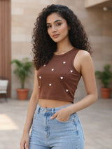 Clobug Women’s Ribbed Sleeveless Crop Top