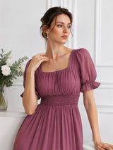 Women’s Cotton Bled Pink Flare Maxi Dress