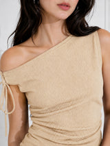 Women's Maroon One Shoulder Tie-up Top