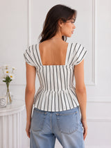Women's White Stripe Top