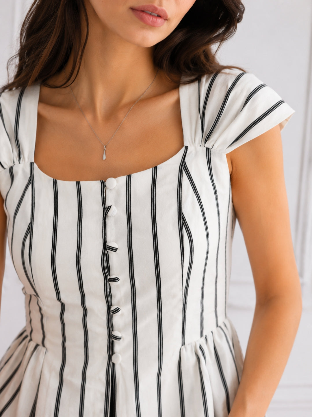 Women's White Stripe Top