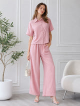 Women's Pink T-shirt And Pant Co-ord Set