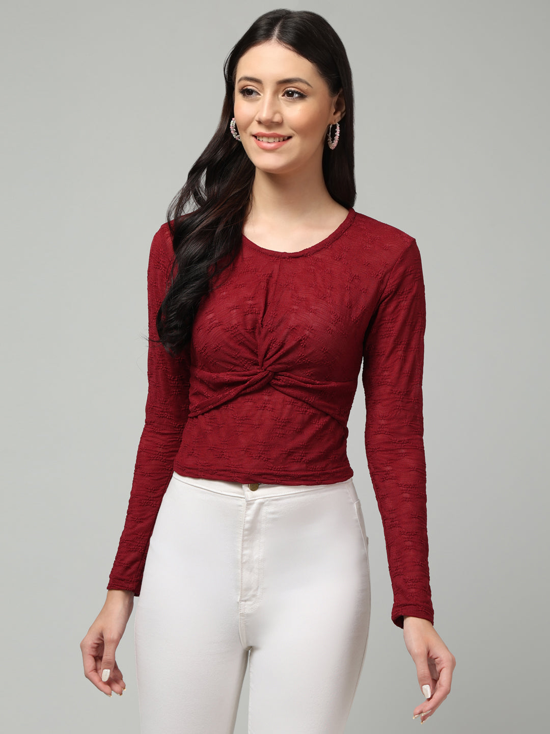 Clobug Stylish Solid Round Neck Top for Women – Trendy Summer Top