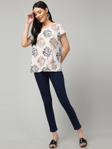 Clobug Stylish Printed Round Neck Top for Women – Trendy Summer Top