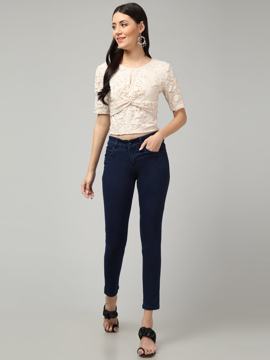 Clobug Stylish Solid Round Neck Top for Women – Trendy Summer Top