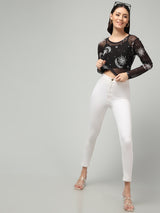 Clobug Stylish Printed Sheer Top for Women – Trendy Summer Top