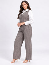 Clobug Women Plus Size 3Pc Poly Cotton Linen Co-ord Set