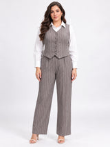Clobug Women Plus Size 3Pc Poly Cotton Linen Co-ord Set