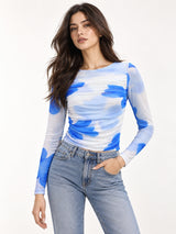 Clobug Women Full Sleeve Big Floral Print Top