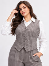 Clobug Women Plus Size 3Pc Poly Cotton Linen Co-ord Set