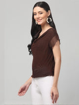 Cowl Neck Brown Top