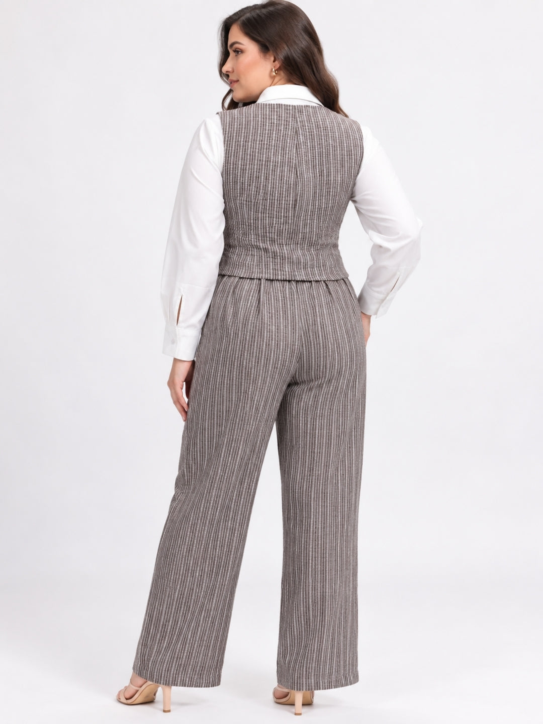 Clobug Women Plus Size 3Pc Poly Cotton Linen Co-ord Set