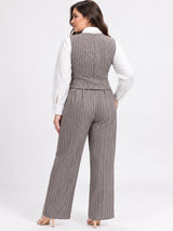 Clobug Women Plus Size 3Pc Poly Cotton Linen Co-ord Set