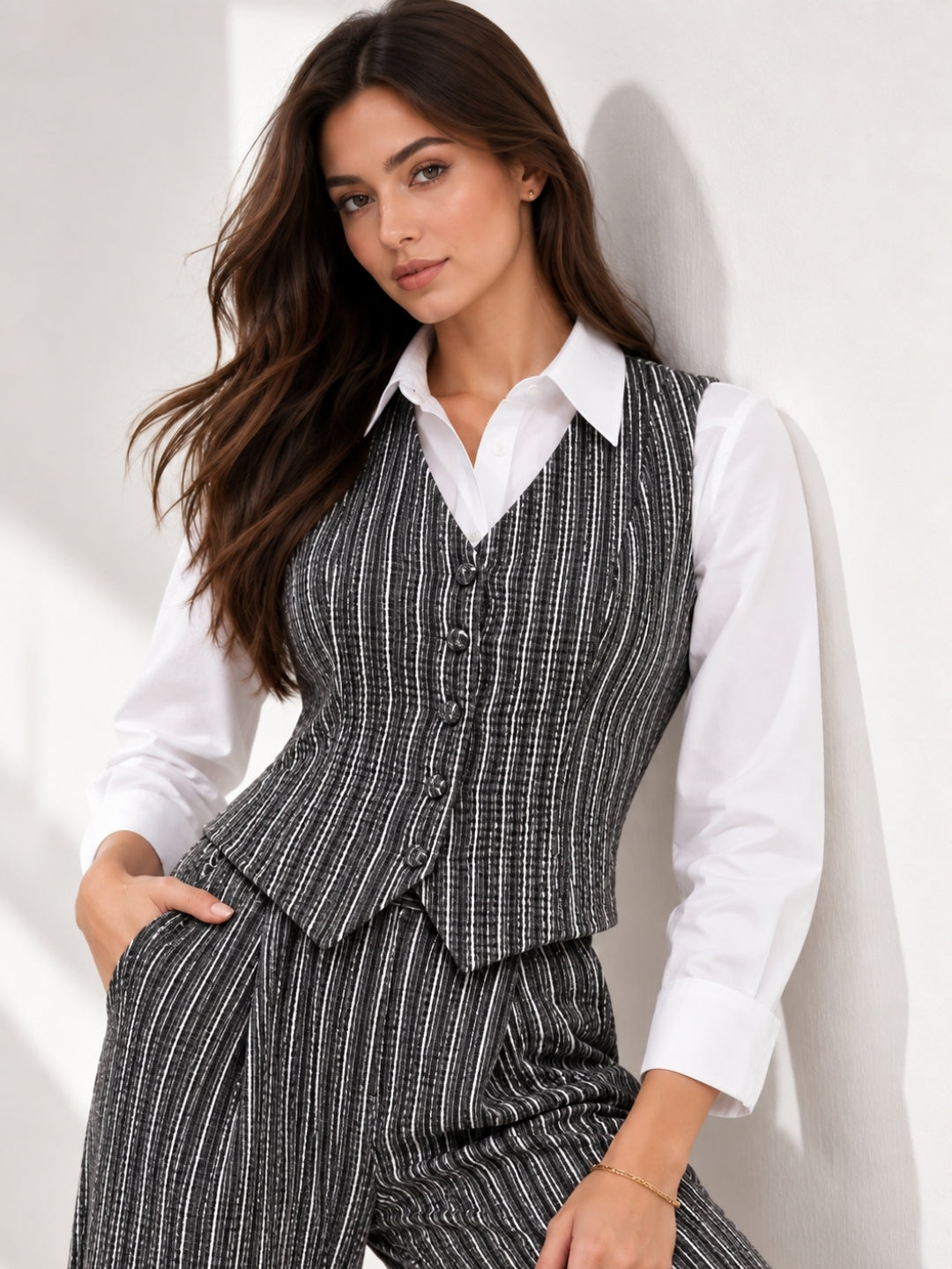 Clobug Women 3Pc Poly Cotton Linen Co-ord Set