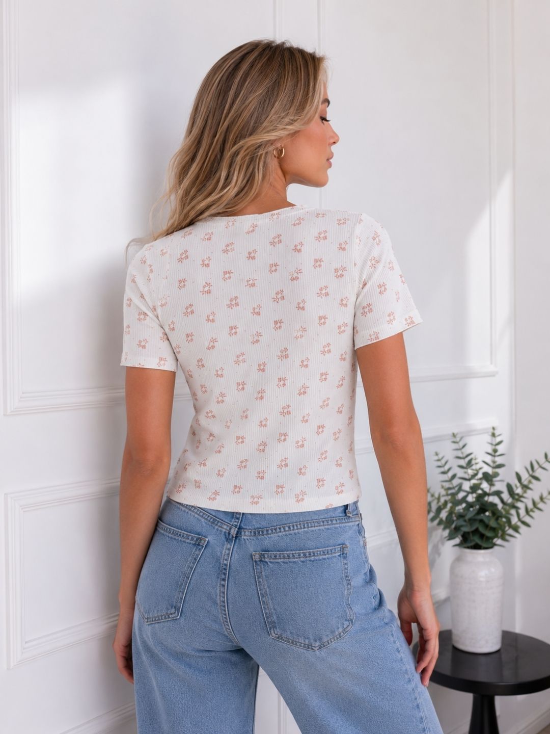 Women's Bow Print Top
