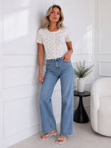 Women's Bow Print Top