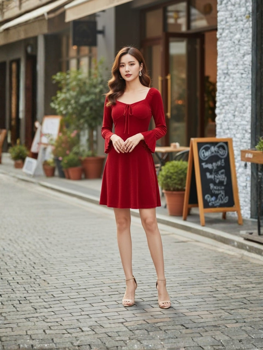 Clobug Women Red A-line Dress