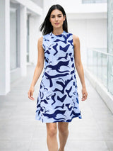 Clobug Women Printed High Neck Dress