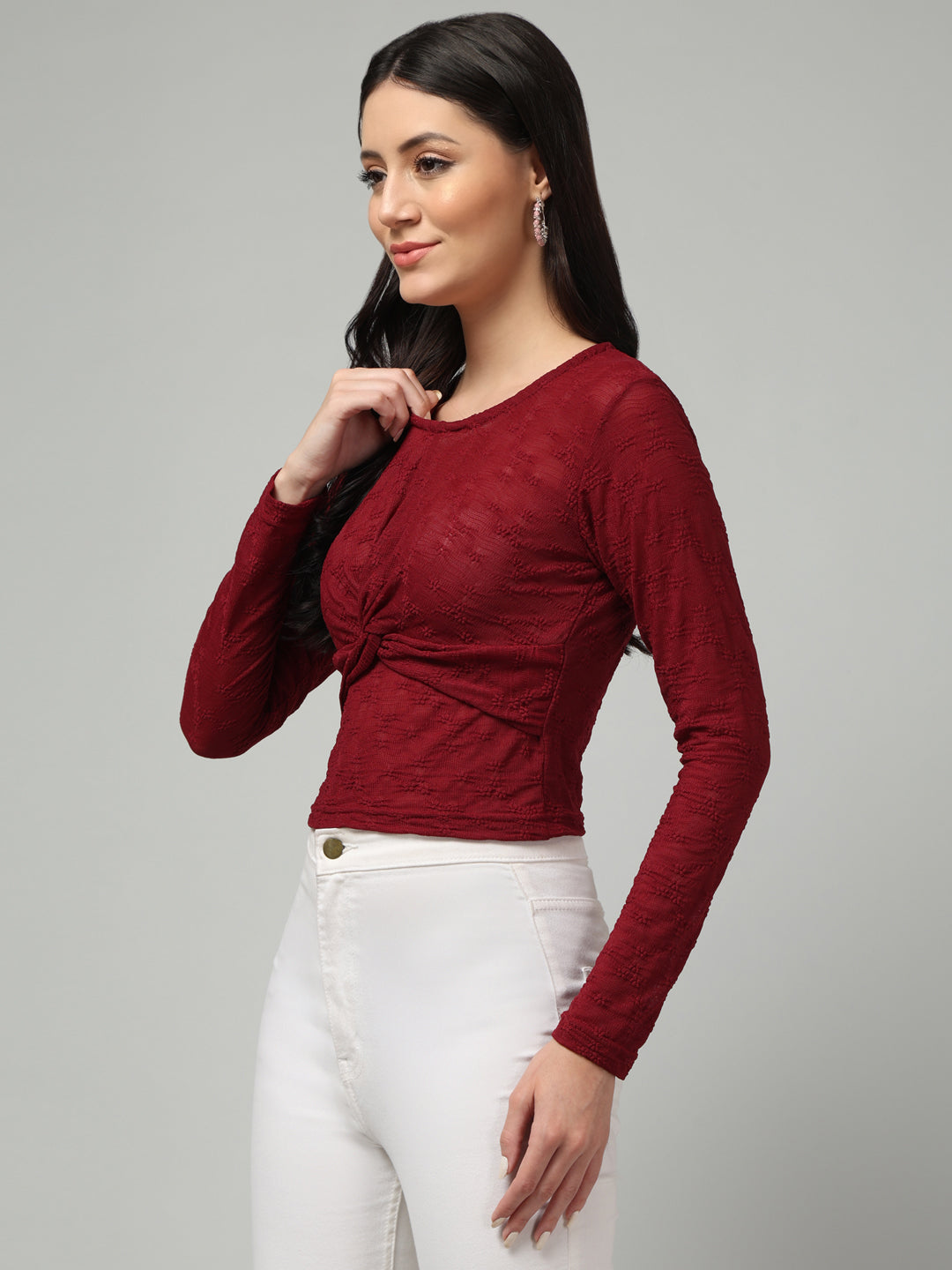 Clobug Stylish Solid Round Neck Top for Women – Trendy Summer Top