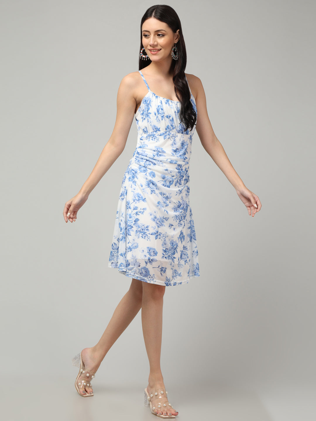 Clobug Women Stylish Printed A-line Midi Dress– Trendy Summer Dress