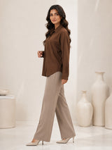 Clobug Textured Shirt With Full Sleeve & Point Collar