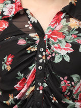 Clobug Women Floral Print Full Sleeve Shirt