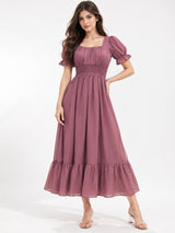 Women’s Cotton Bled Pink Flare Maxi Dress