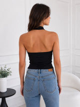 Clobug Women Halter Neck Top