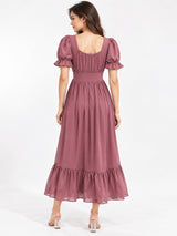 Women’s Cotton Bled Pink Flare Maxi Dress