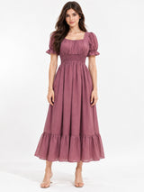 Women’s Cotton Bled Pink Flare Maxi Dress