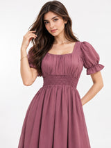 Women’s Cotton Bled Pink Flare Maxi Dress
