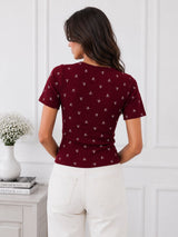 Women's Bow Print Top