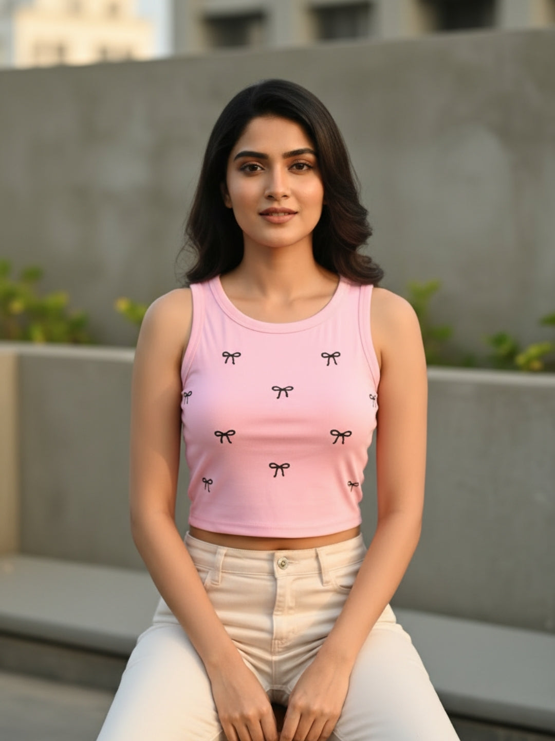 Clobug Women’s Ribbed Sleeveless Crop Top