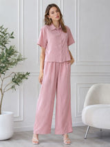Women's Pink T-shirt And Pant Co-ord Set